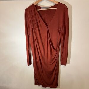 Tiger of Sweden Women’s Agate Bodycon Dress Drape Pleated Long Sleeve Size M